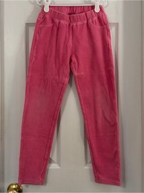 Hanna Andersson Girl Hot Pink Corduroy Leggings with Back Pockets
